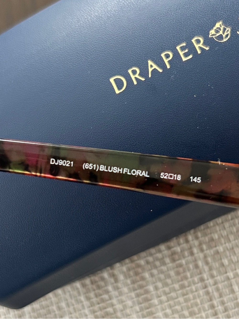 NEW Draper James 52mm Blush Floral Square Sunglasses with case - Picture 8 of 9
